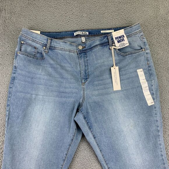 Code Bleu Jeans Womens Plus 22W Blue High-Rise Tapered Leg Weekend Stretch NWT - Picture 6 of 14